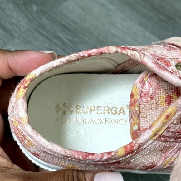 Superga x LoveShackFancy Kid's Classic Lace Up Sneaker In Tokyo Pink - Picture 7 of 7